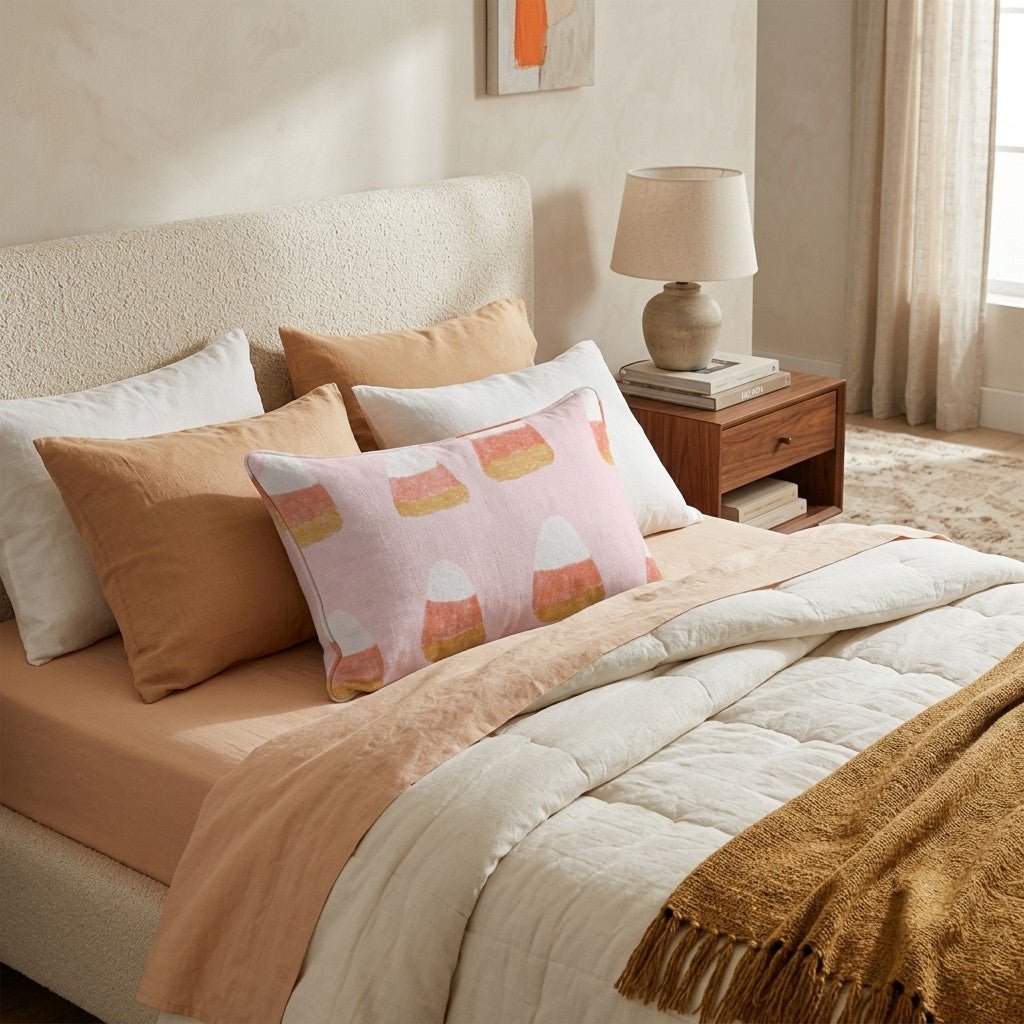 Preppy Candycorn Throw Pillow - Hillcroft Home