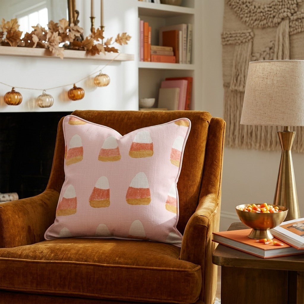Preppy Candycorn Throw Pillow - Hillcroft Home