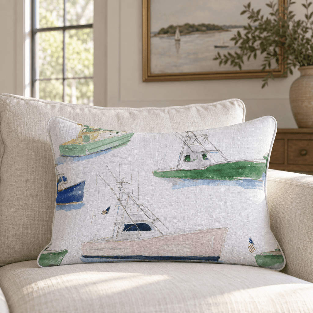 Preppy Fleet Throw Pillow throw pillow - Hillcroft Home