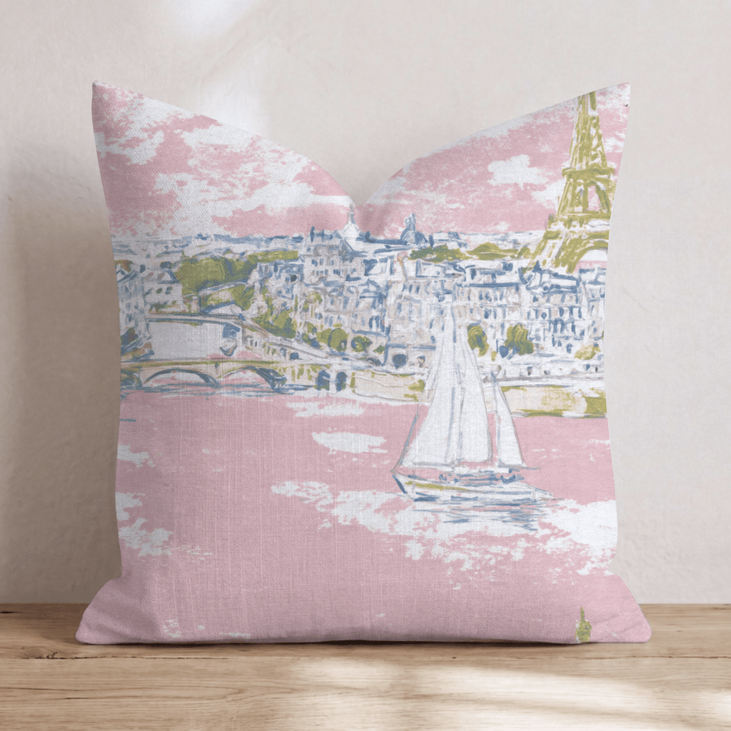 Preppy In Paris Throw Pillow - Hillcroft Home