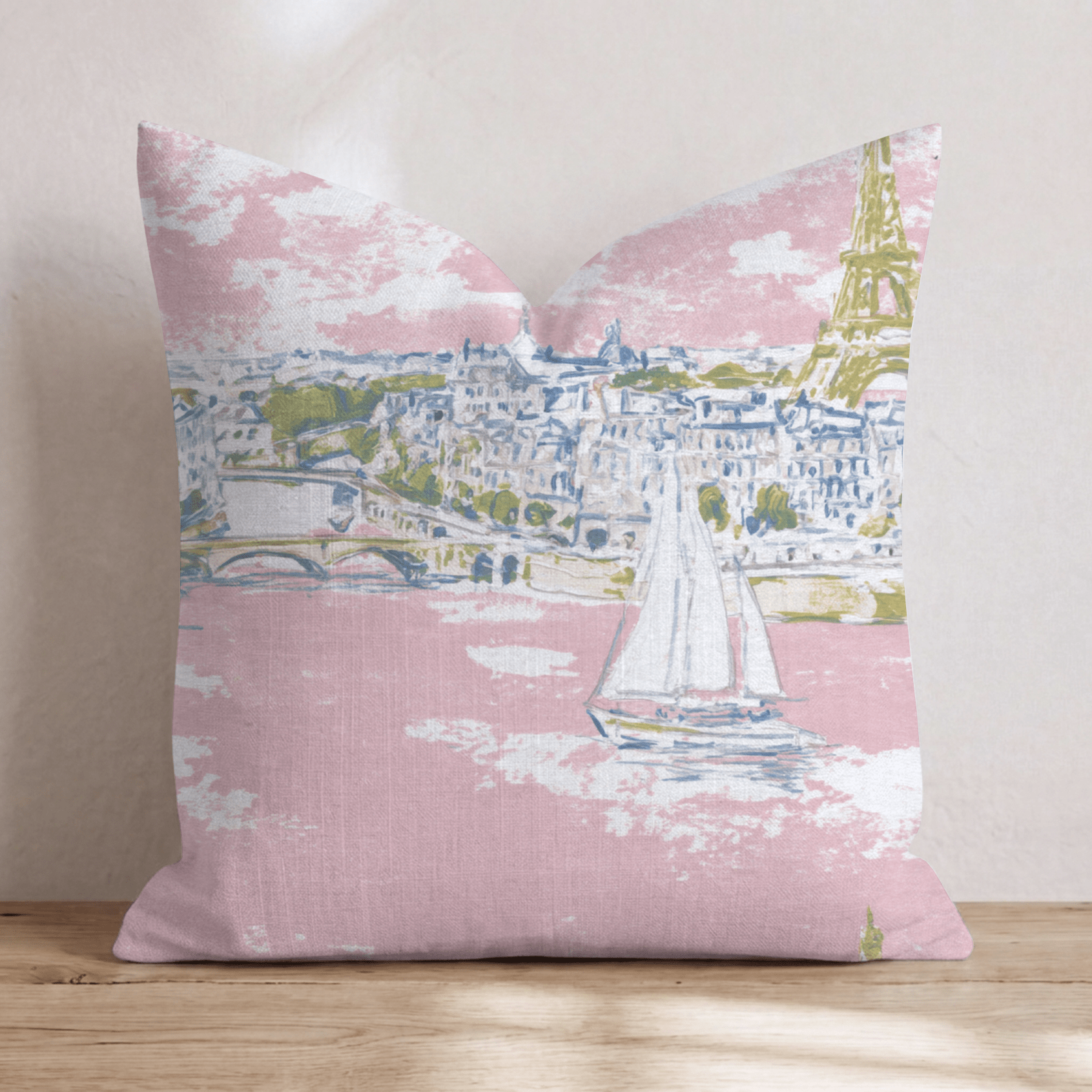 Preppy In Paris Throw Pillow - Hillcroft Home