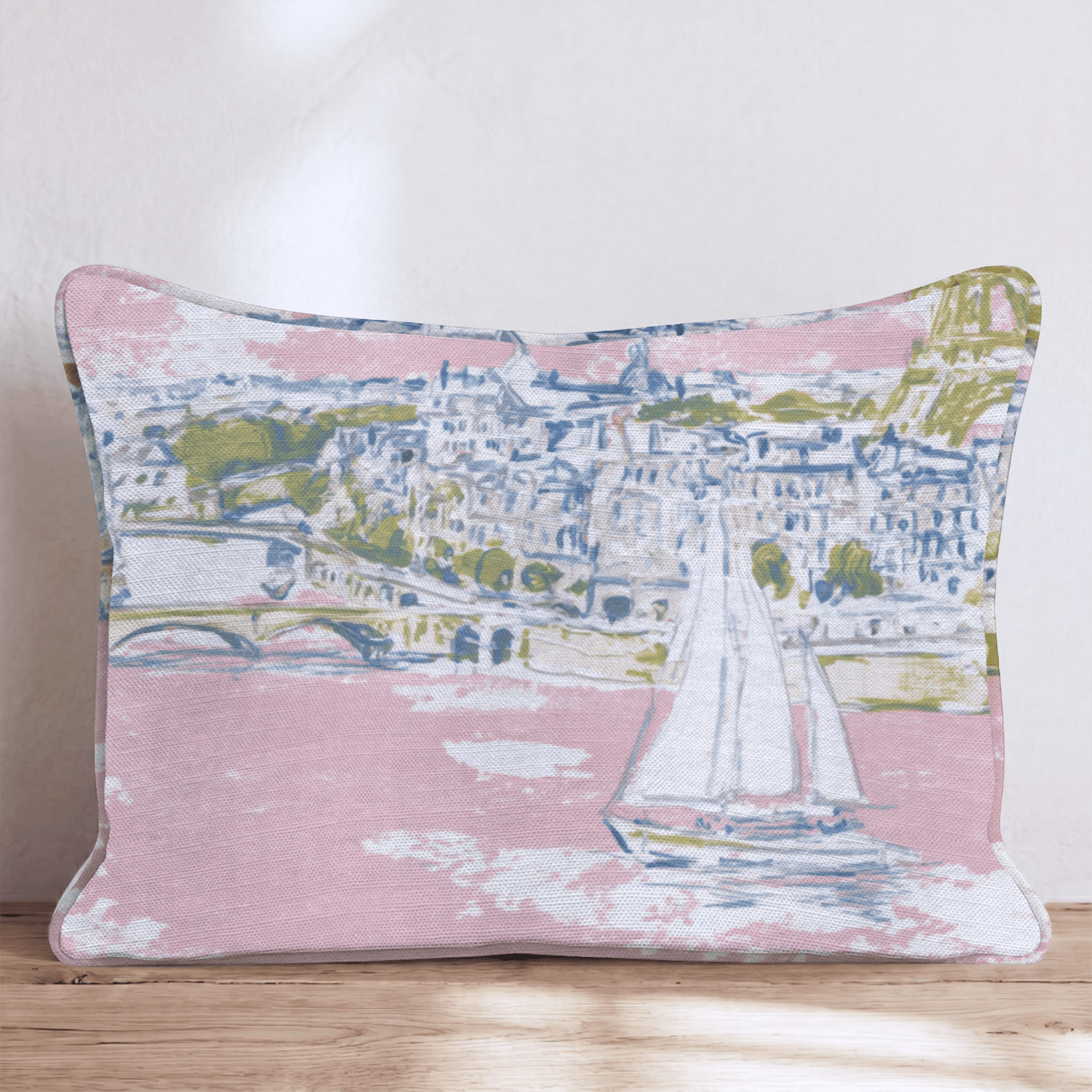 Preppy In Paris Throw Pillow - Hillcroft Home