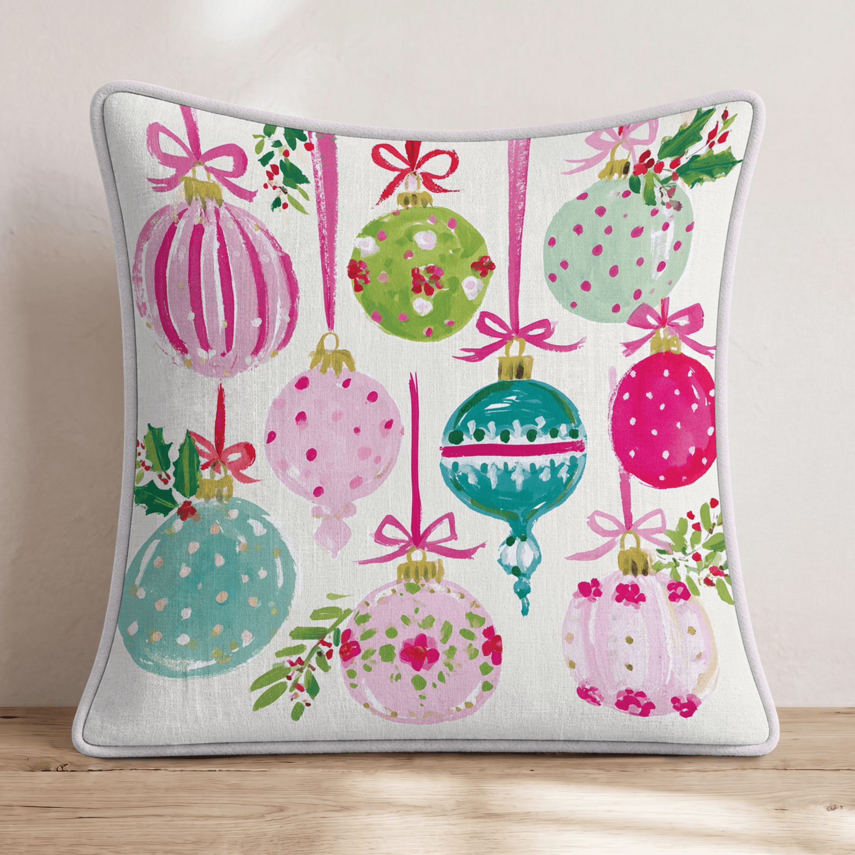 Preppy Ornaments Throw Pillow - Hillcroft Home