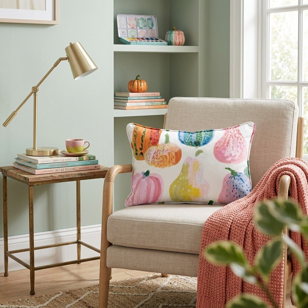 Preppy Pumpkins Throw Pillow - Hillcroft Home