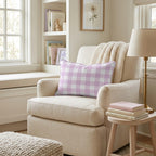 Pretty in Pink Gingham Throw Pillow - Hillcroft Home