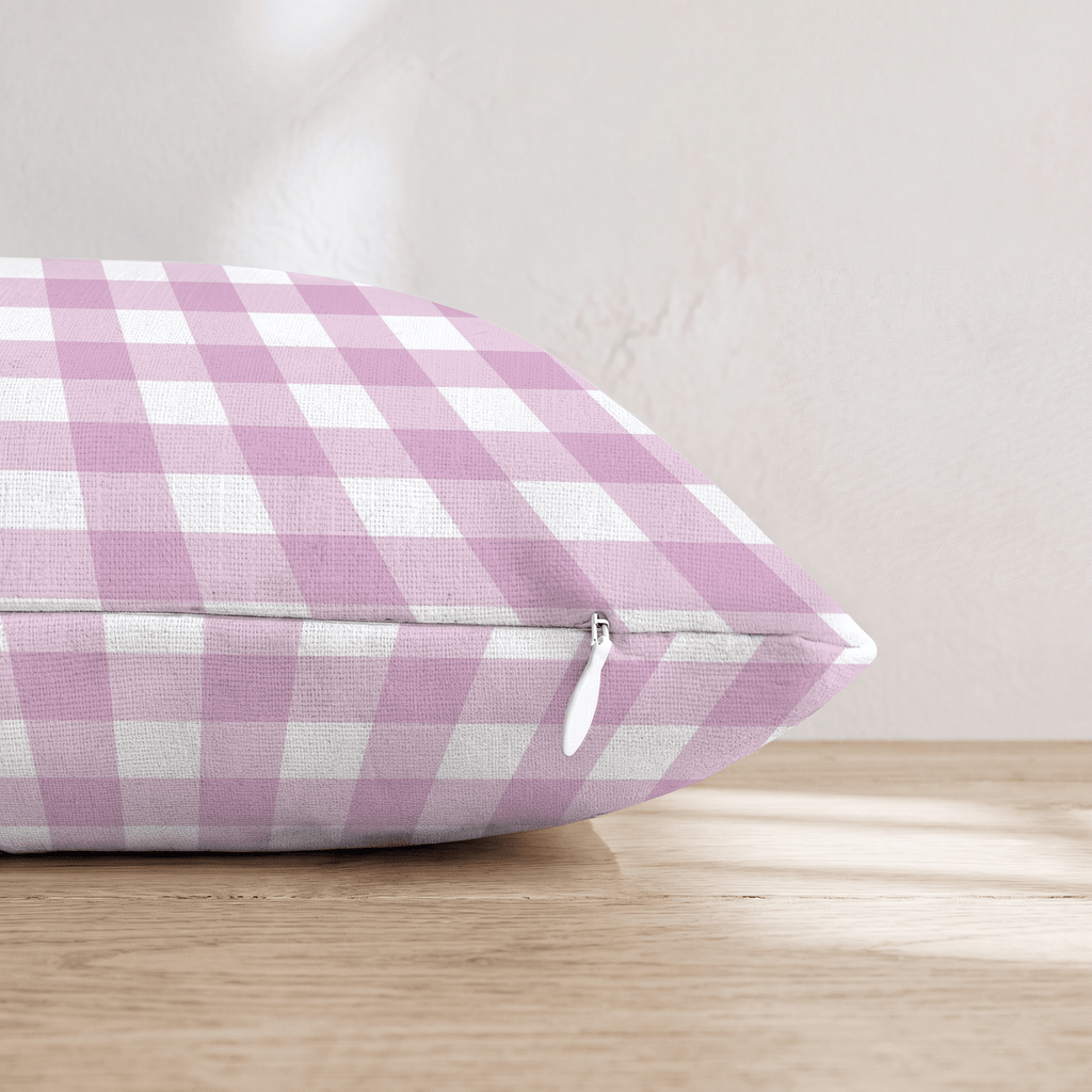 Pretty in Pink Gingham Throw Pillow - Hillcroft Home