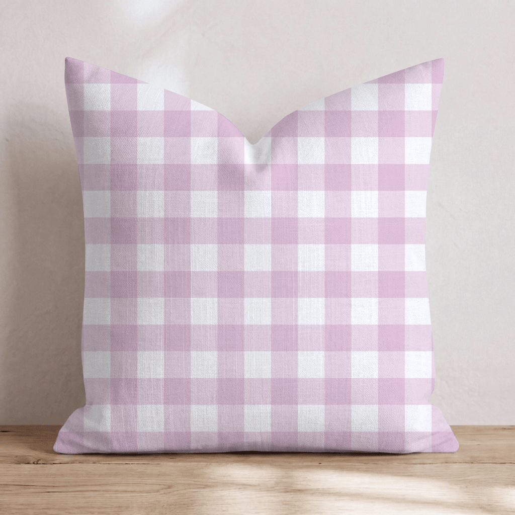 Pretty in Pink Gingham Throw Pillow - Hillcroft Home