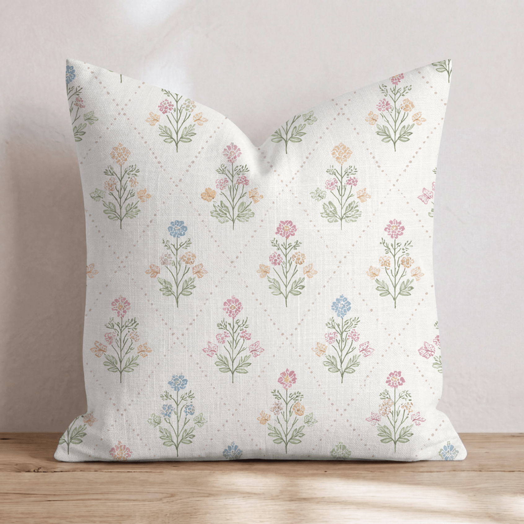 Primrose Lattice Throw Pillow - Hillcroft Home