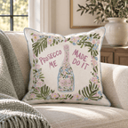 Prosecco Made Me Do It Tropical Throw Pillow throw pillow - Hillcroft Home