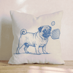 Pug Pickleball Throw Pillow - Hillcroft Home