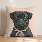 Pug Portrait Throw Pillow - Hillcroft Home