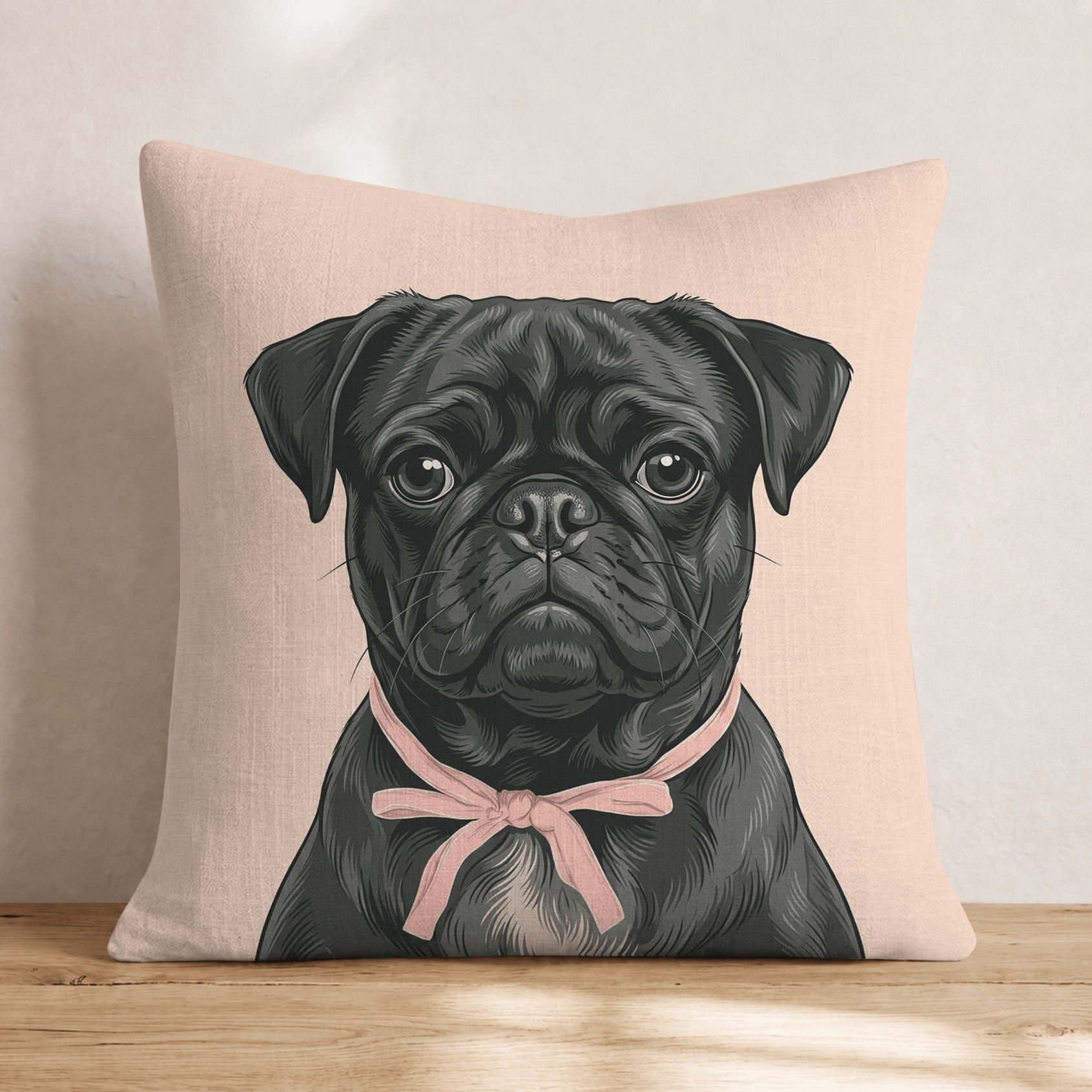 Pug Portrait Throw Pillow - Hillcroft Home