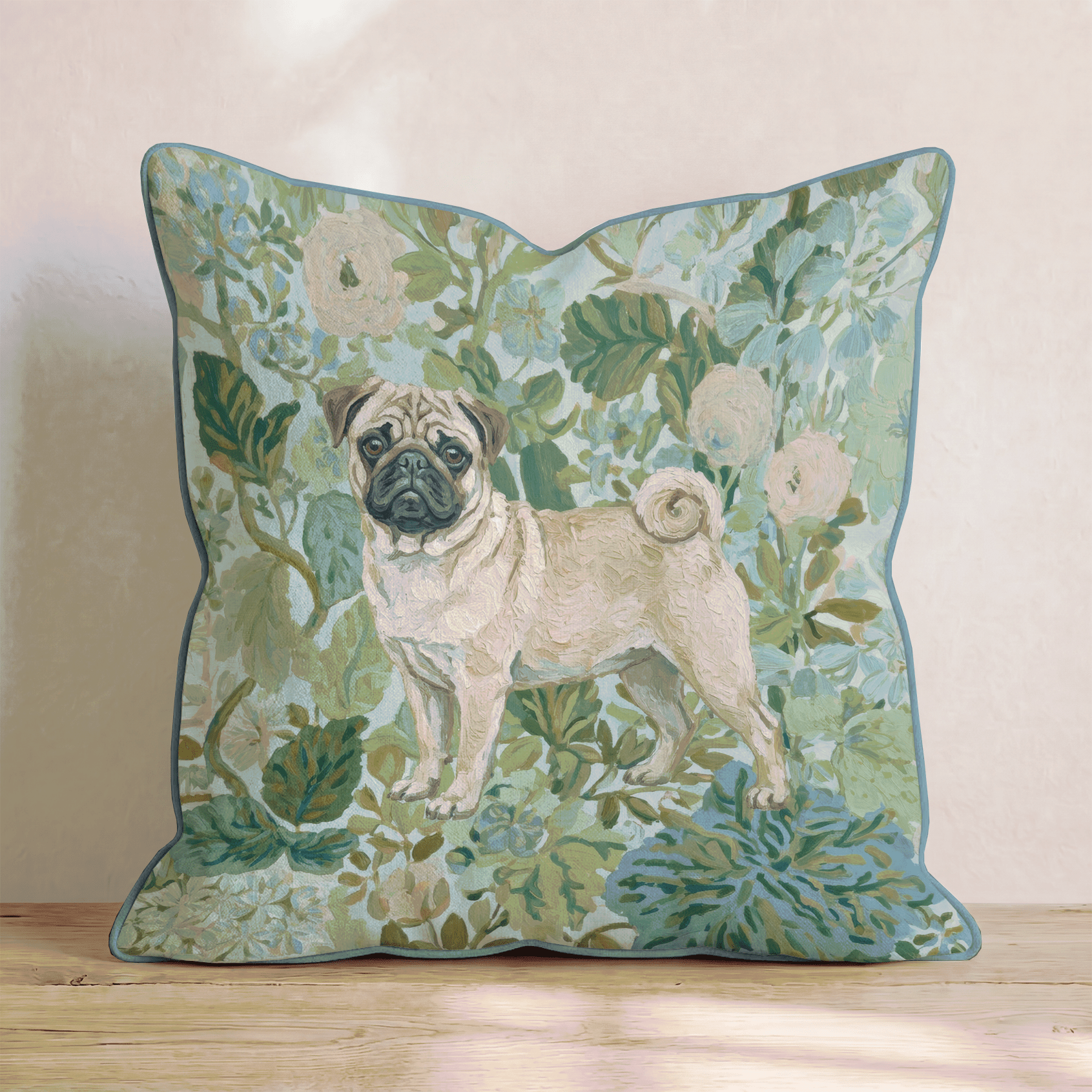 Pug Power Throw Pillow - Hillcroft Home