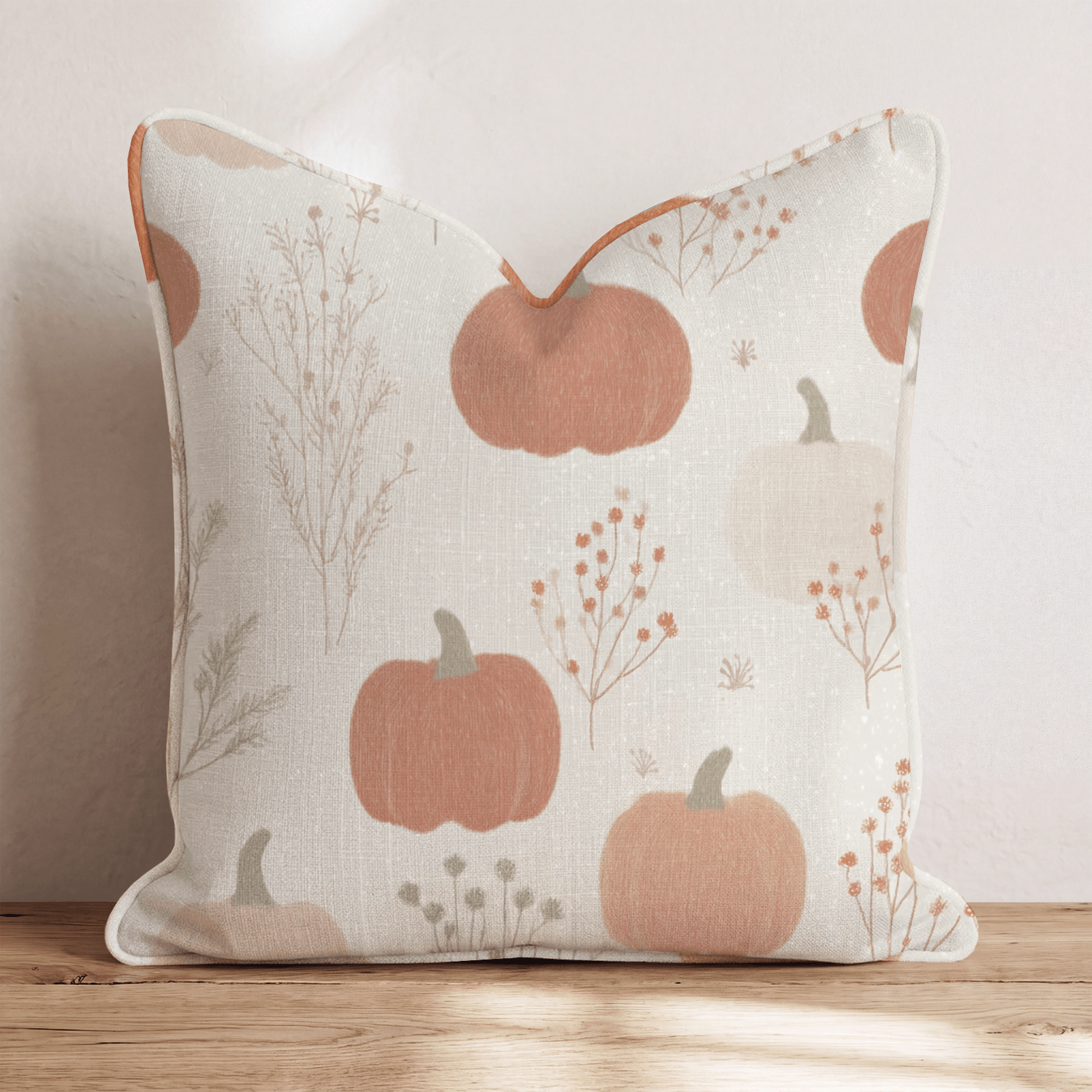 Pumpkin and Fern Speckle Throw Pillow - Hillcroft Home
