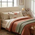 Pumpkin and Fern Speckle Throw Pillow - Hillcroft Home