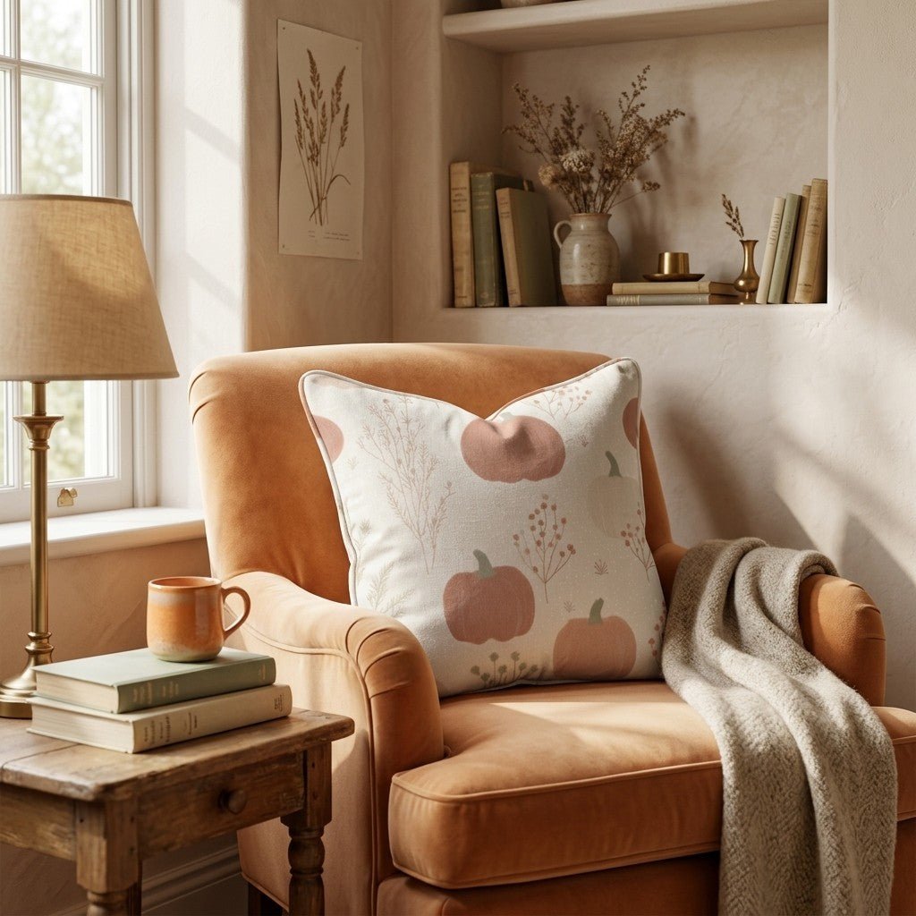 Pumpkin and Fern Speckle Throw Pillow - Hillcroft Home