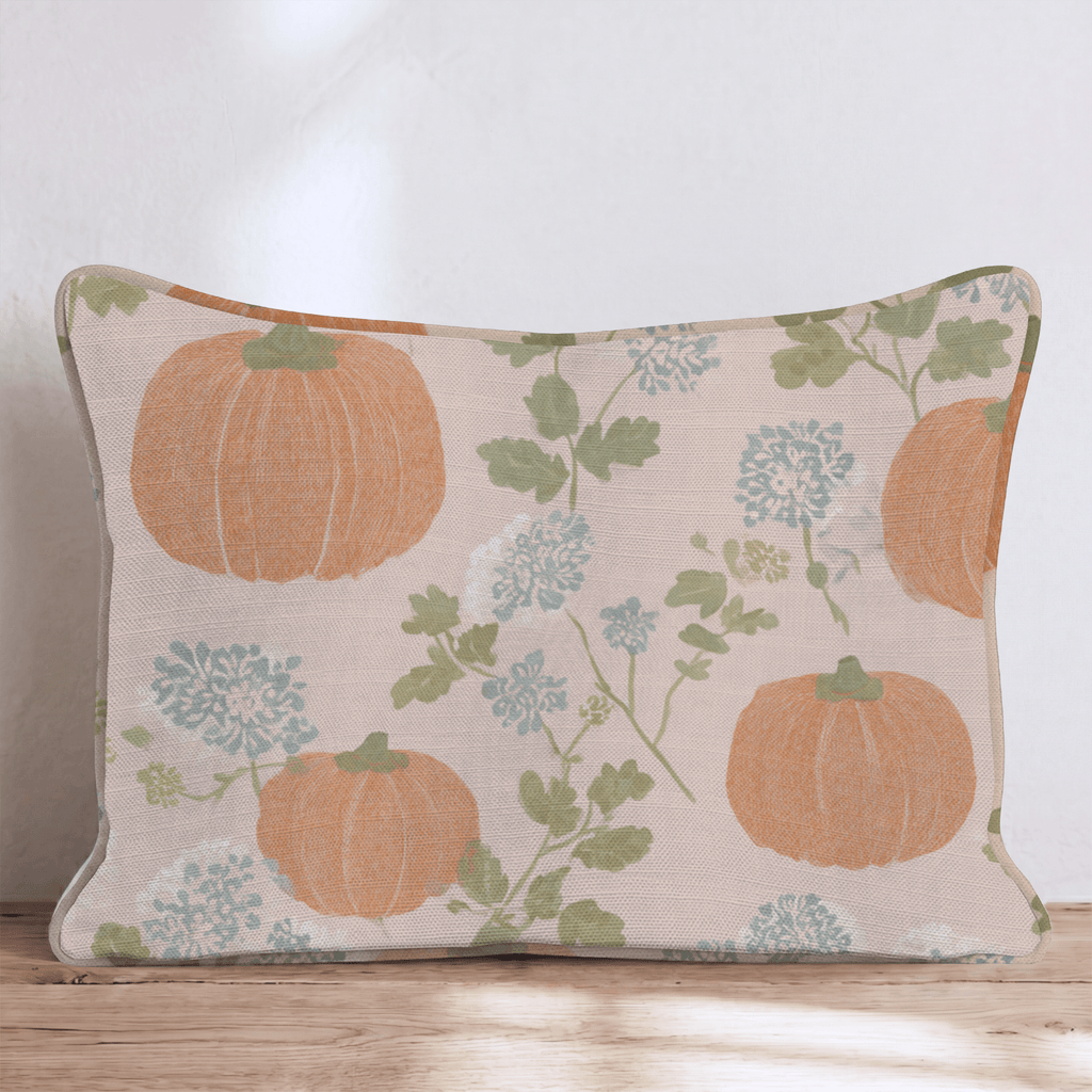 Pumpkin and Wildflower Throw Pillow - Hillcroft Home