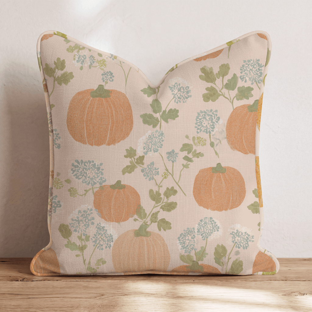 Pumpkin and Wildflower Throw Pillow - Hillcroft Home