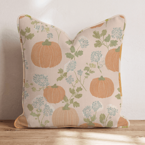 Pumpkin and Wildflower Throw Pillow - Hillcroft Home