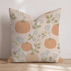 Pumpkin and Wildflower Throw Pillow - Hillcroft Home