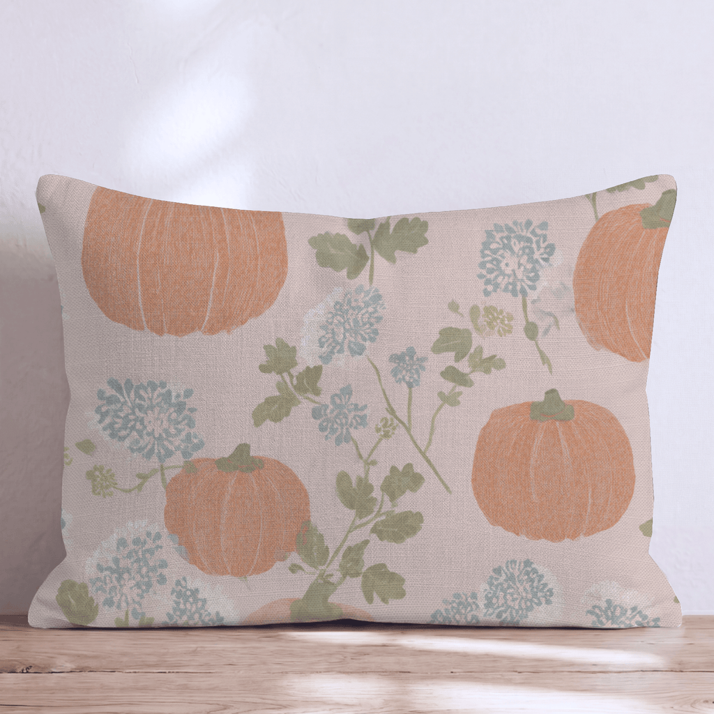 Pumpkin and Wildflower Throw Pillow - Hillcroft Home