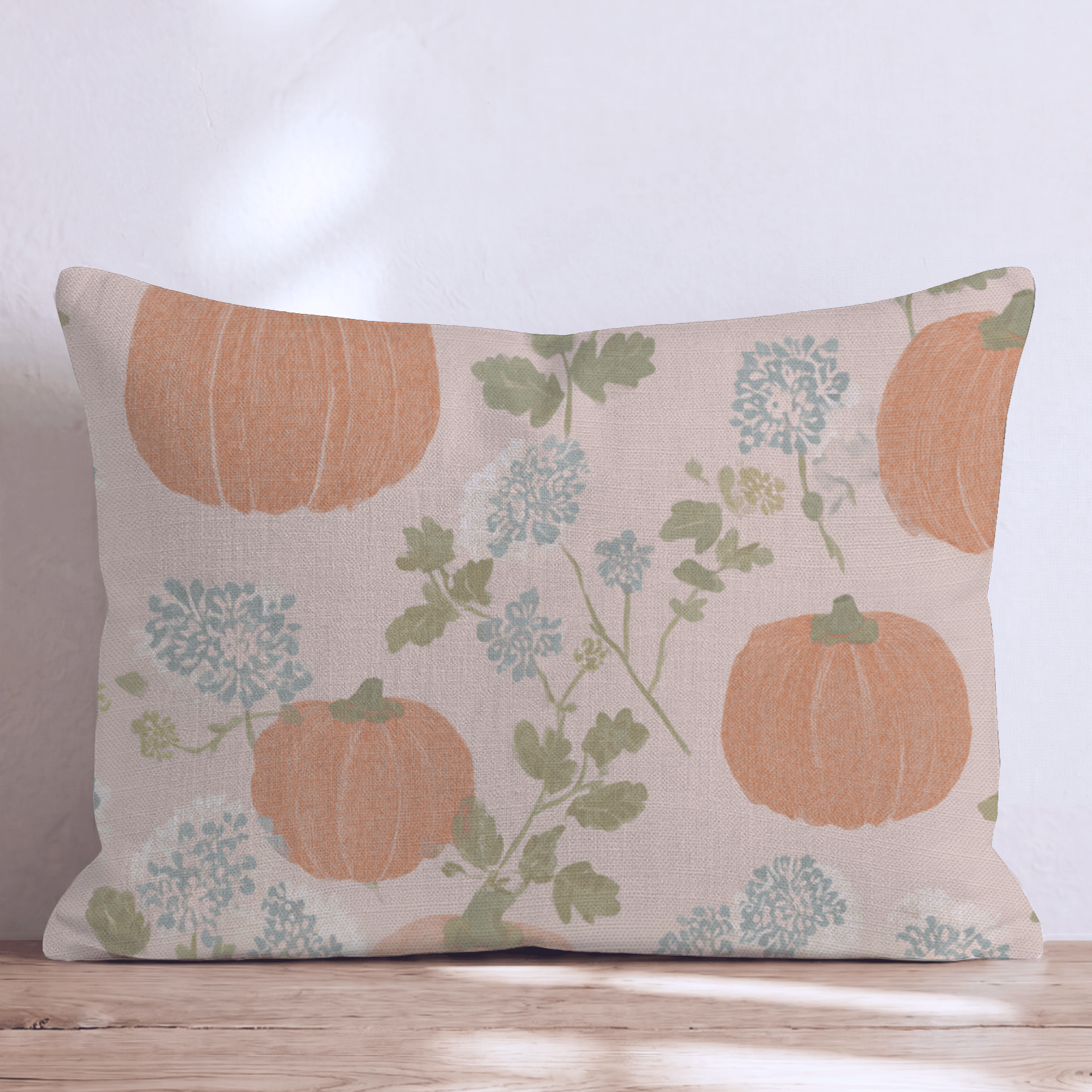 Pumpkin and Wildflower Throw Pillow - Hillcroft Home