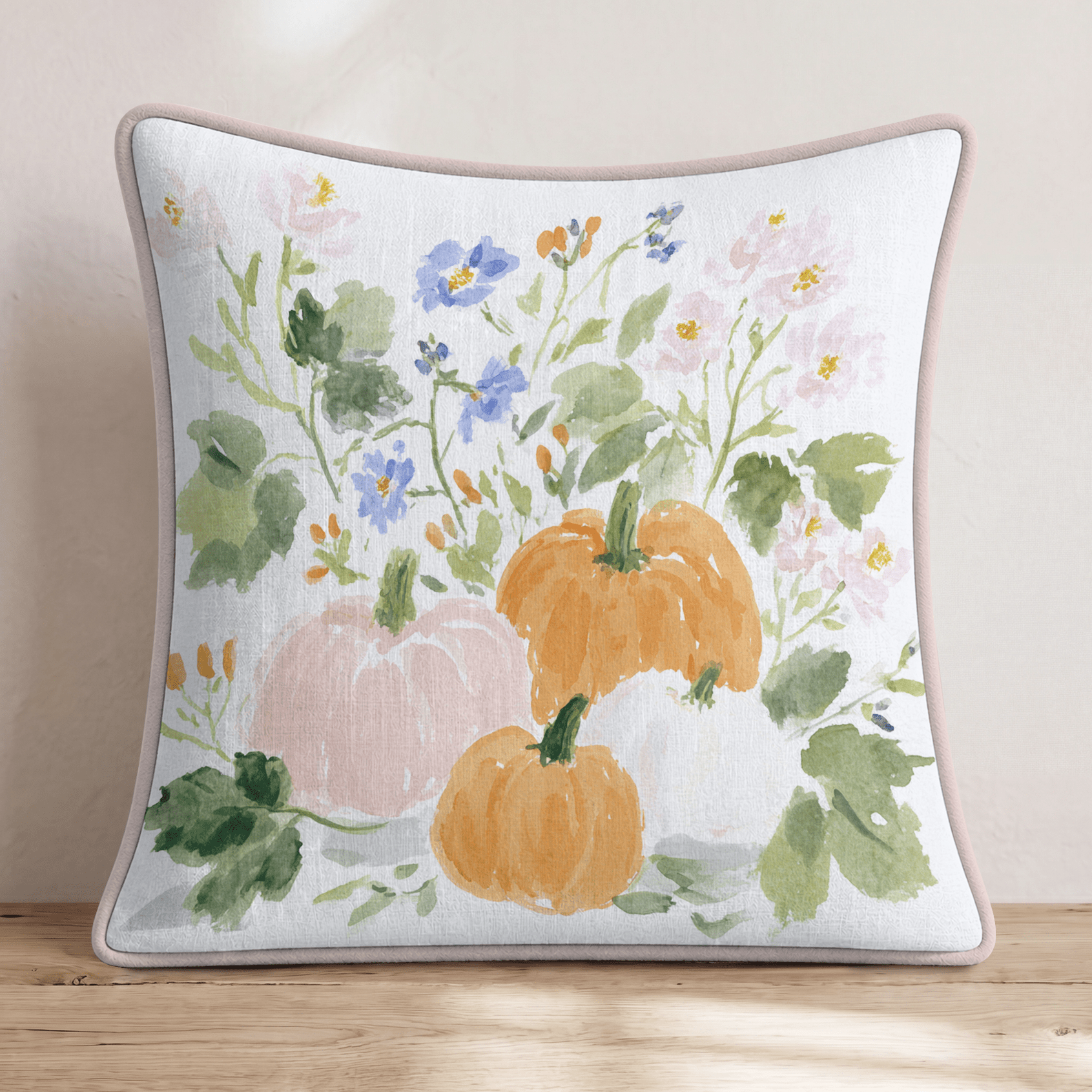 Pumpkin Bouquet Throw Pillow - Hillcroft Home