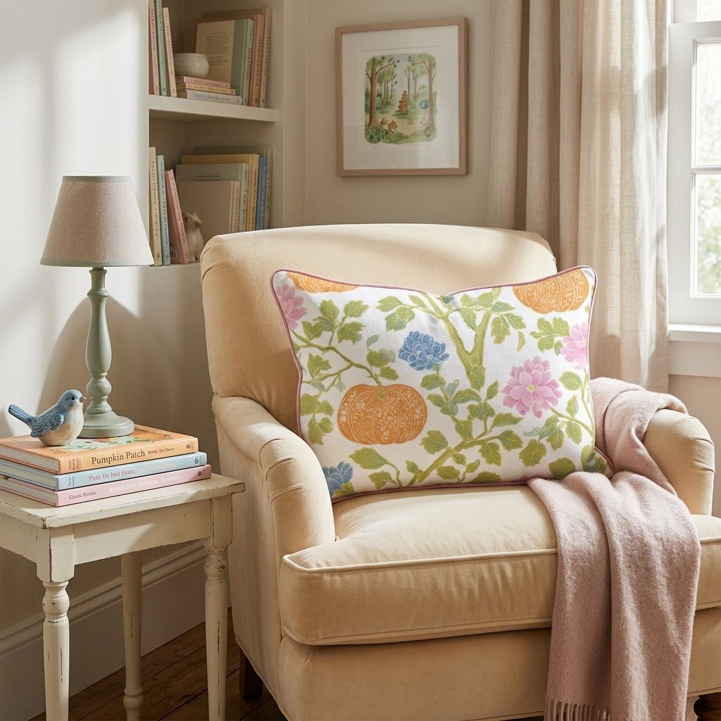 Pumpkin Chinoiserie Throw Pillow - Hillcroft Home