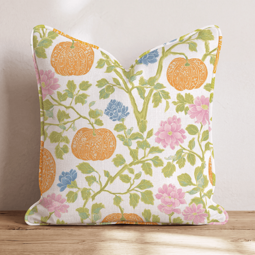 Pumpkin Chinoiserie Throw Pillow - Hillcroft Home