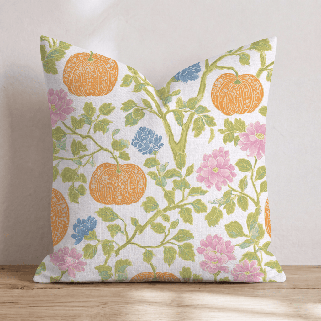 Pumpkin Chinoiserie Throw Pillow - Hillcroft Home