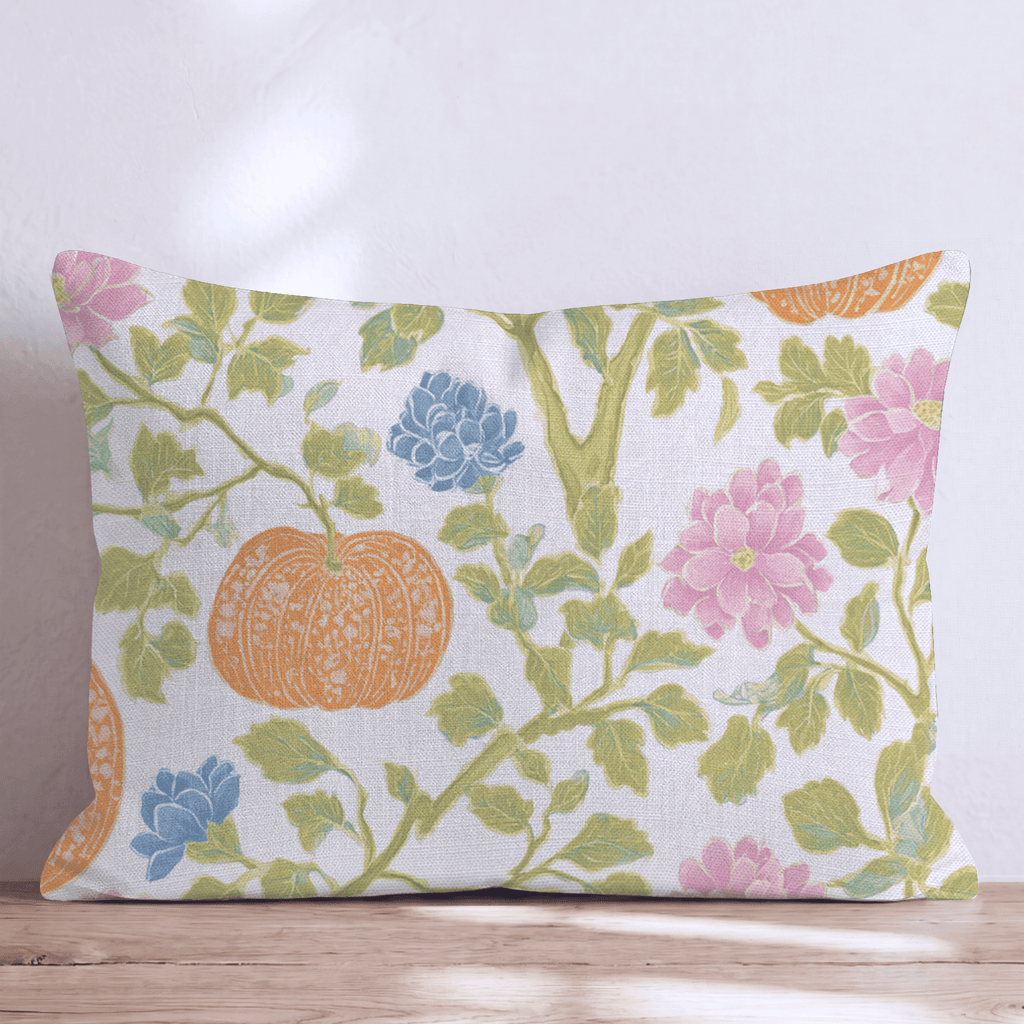 Pumpkin Chinoiserie Throw Pillow - Hillcroft Home