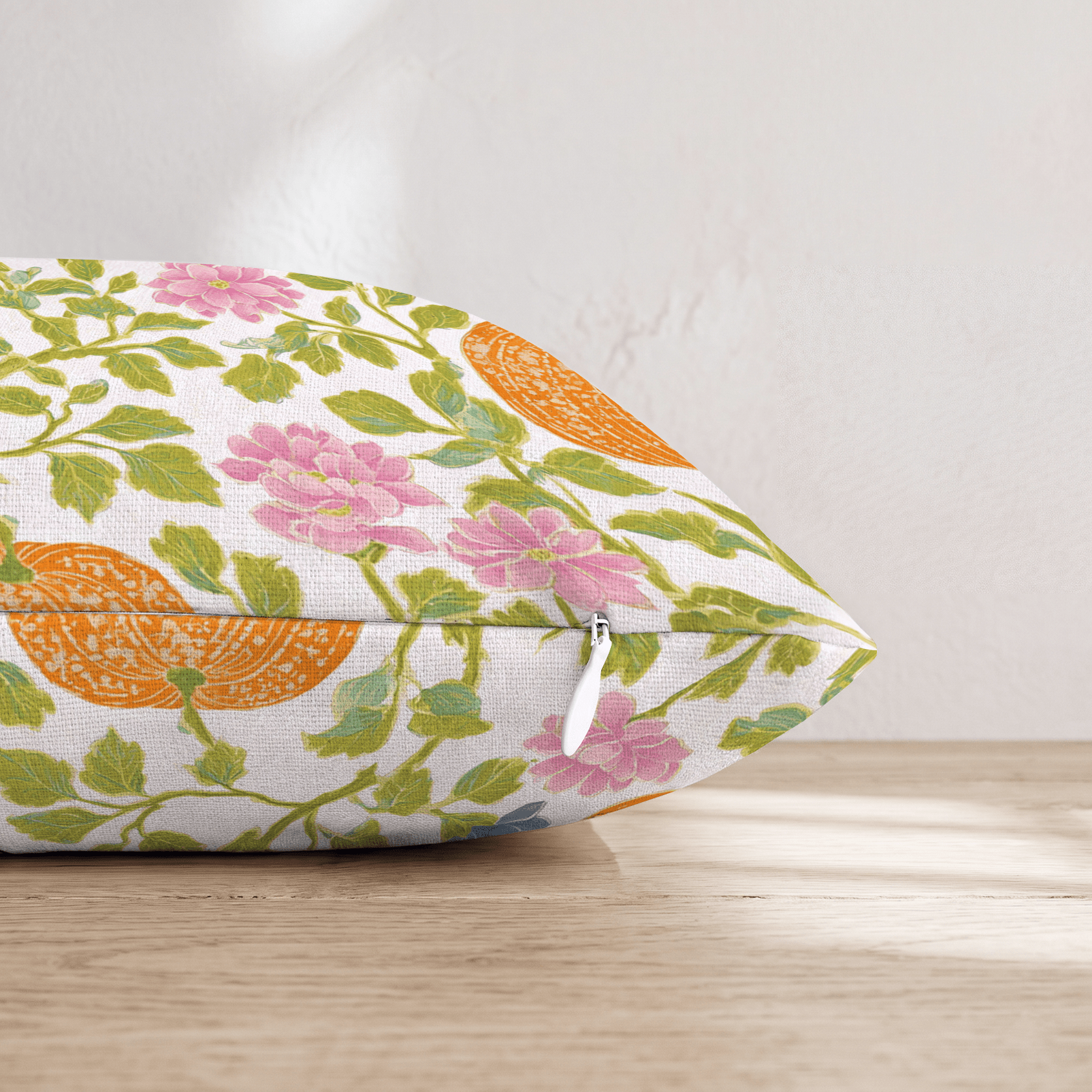 Pumpkin Chinoiserie Throw Pillow - Hillcroft Home
