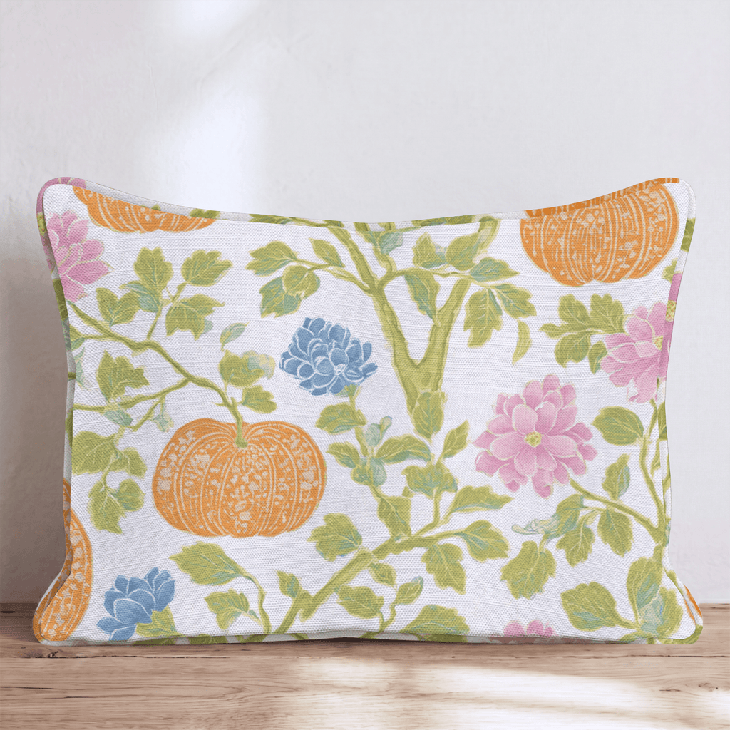 Pumpkin Chinoiserie Throw Pillow - Hillcroft Home