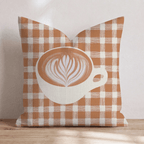 Pumpkin Coffee Throw Pillow - Hillcroft Home