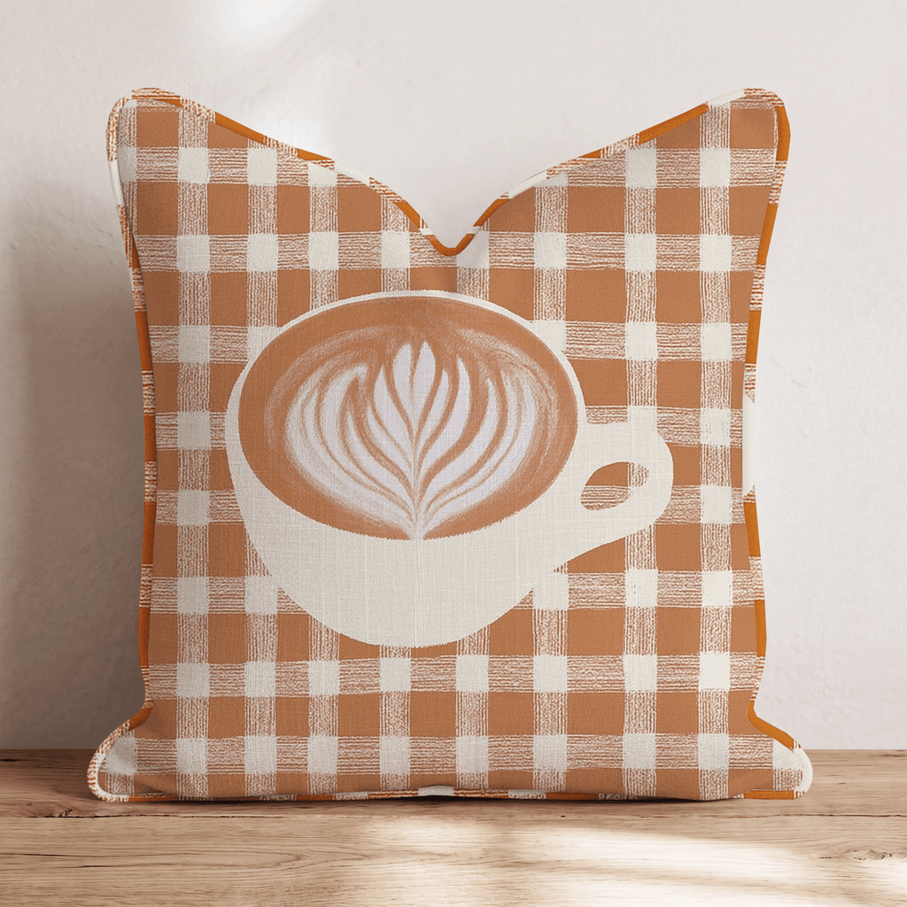 Pumpkin Coffee Throw Pillow - Hillcroft Home