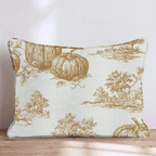 Pumpkin Farm Toile Throw Pillow - Hillcroft Home