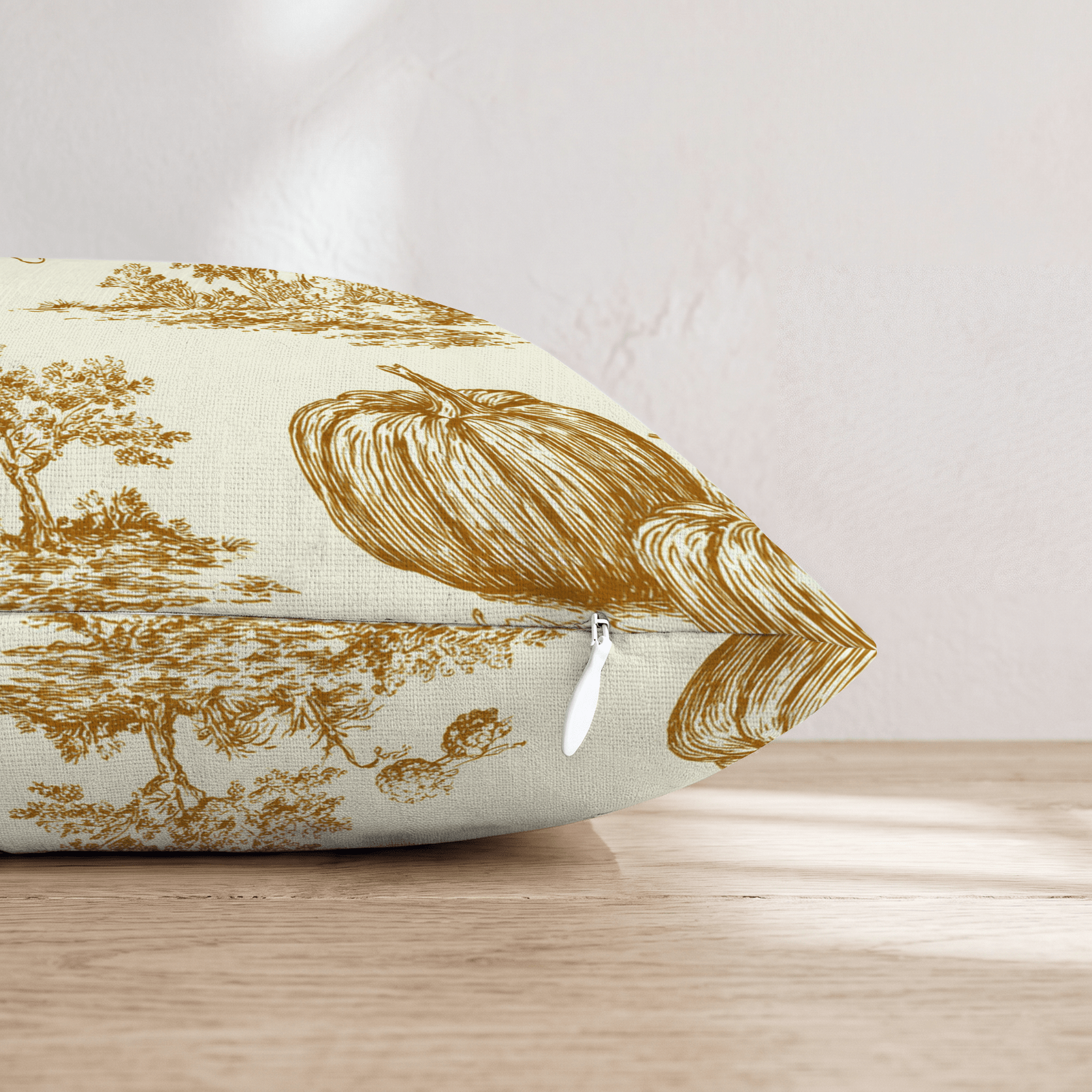 Pumpkin Farm Toile Throw Pillow - Hillcroft Home