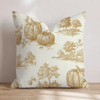 Pumpkin Farm Toile Throw Pillow - Hillcroft Home