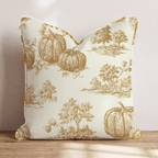 Pumpkin Farm Toile Throw Pillow - Hillcroft Home