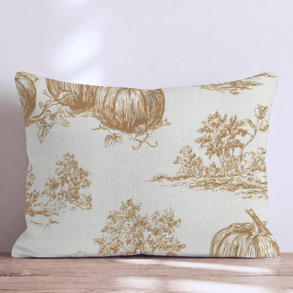 Pumpkin Farm Toile Throw Pillow - Hillcroft Home
