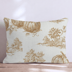 Pumpkin Farm Toile Throw Pillow - Hillcroft Home