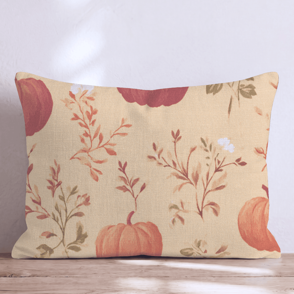 Pumpkin Florals Throw Pillow - Hillcroft Home