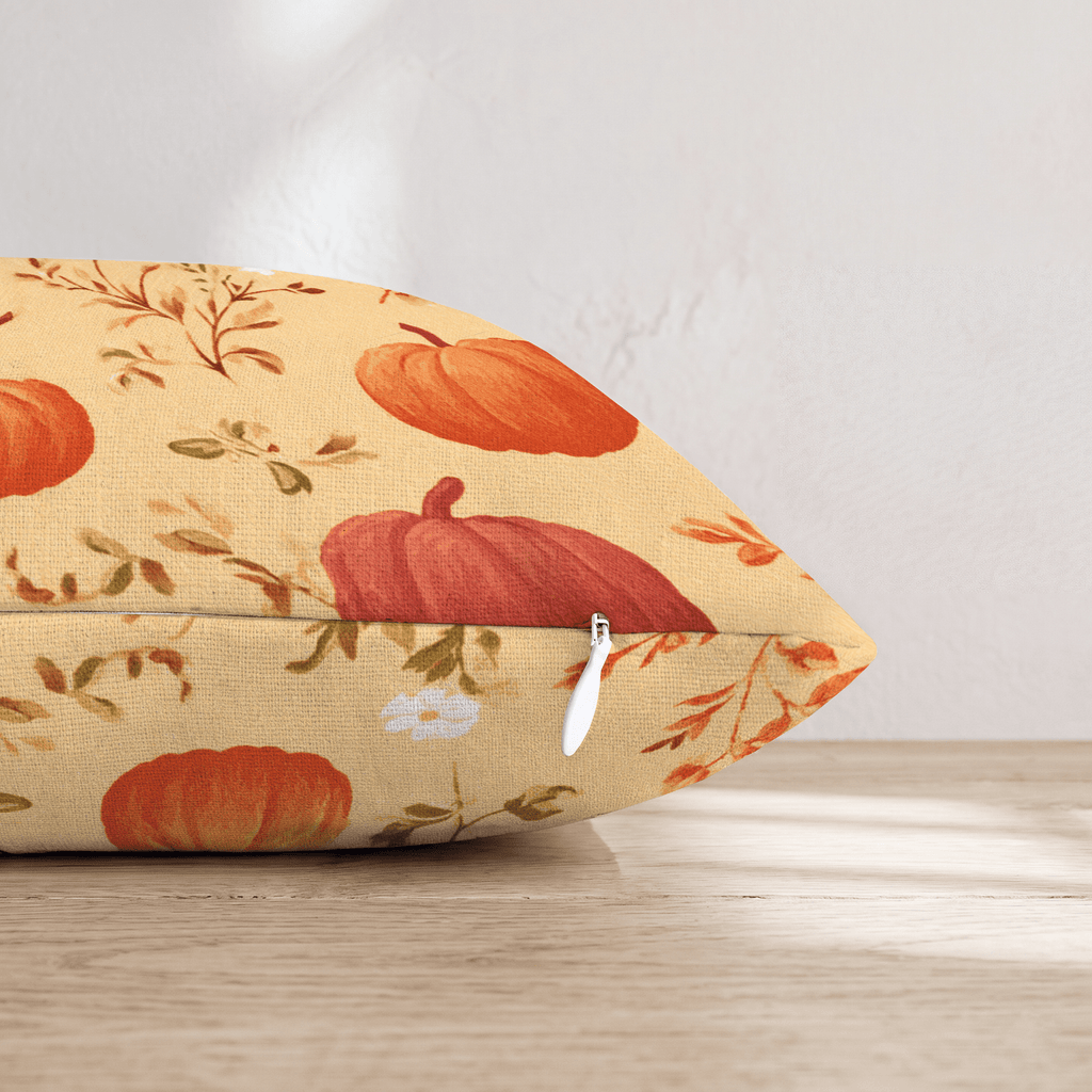 Pumpkin Florals Throw Pillow - Hillcroft Home
