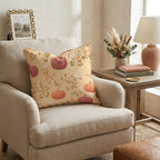 Pumpkin Florals Throw Pillow - Hillcroft Home