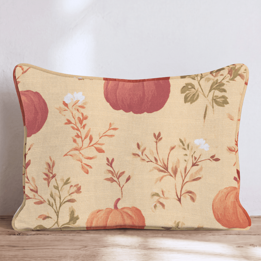 Pumpkin Florals Throw Pillow - Hillcroft Home