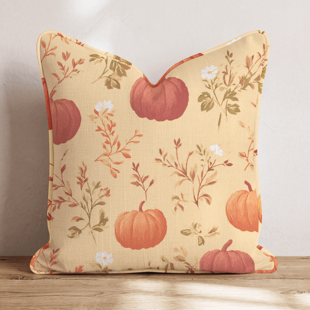 Pumpkin Florals Throw Pillow - Hillcroft Home