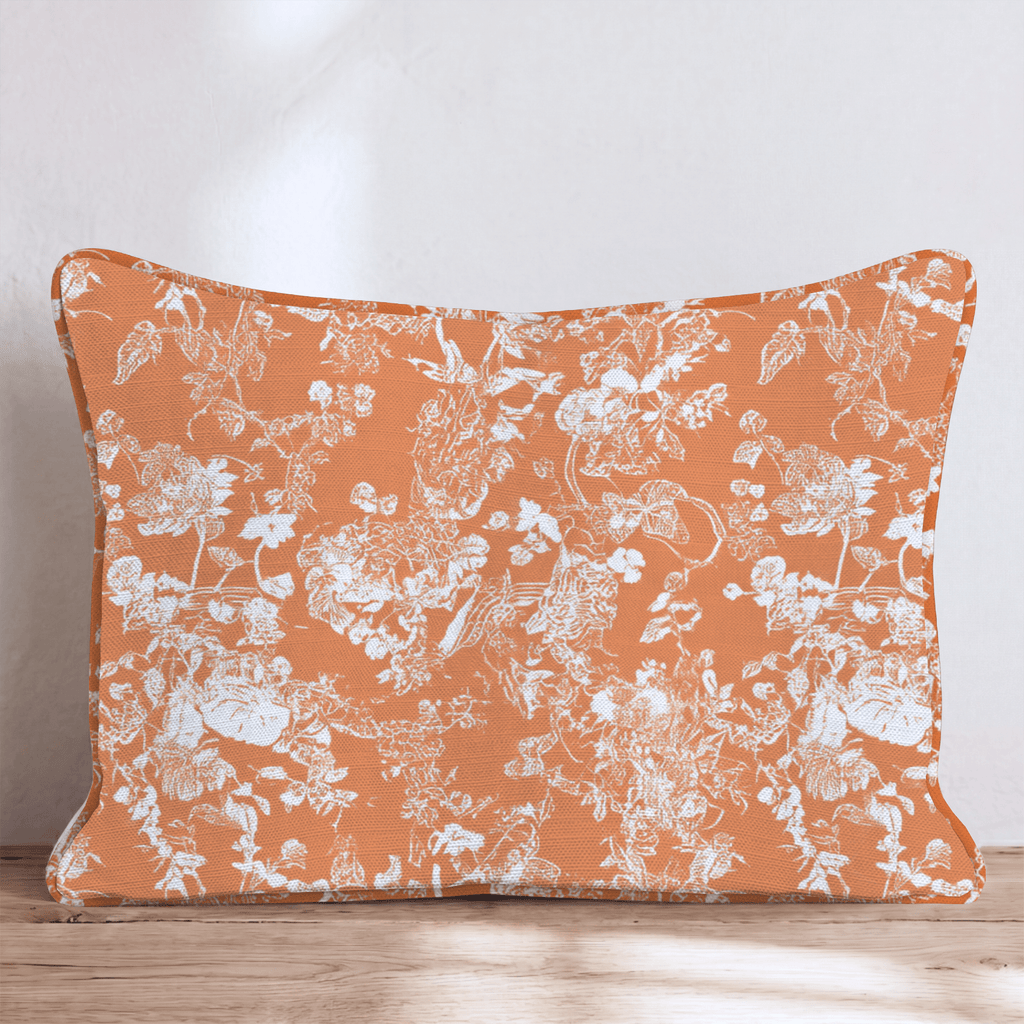 Pumpkin Garden Toile Throw Pillow - Hillcroft Home