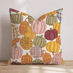 Pumpkin Patch Plaid Throw Pillow - Hillcroft Home