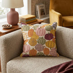 Pumpkin Patch Plaid Throw Pillow - Hillcroft Home
