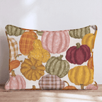Pumpkin Patch Plaid Throw Pillow - Hillcroft Home